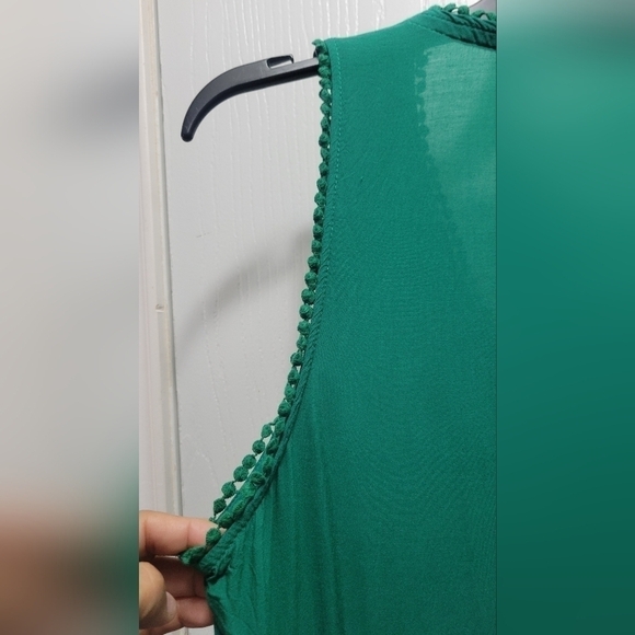 Knox Rose Green Summer Dress Size M V-Neck Knee Length - Picture 8 of 10